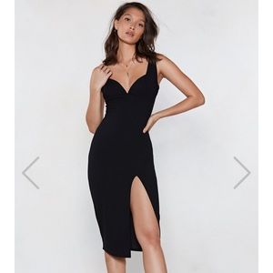 NASTY GAL PLUNGE DOWN MIDI DRESS